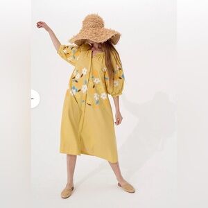 Mii La Robe Sharma Yellow Dress, The Aux 4 Saisons Collection, Size Large